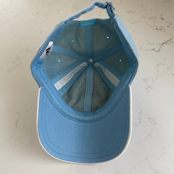 Adidas Lightweight Structured Adj Poly Mesh Ball Cap Baby Blue White OS NWOT - Picture 9 of 12